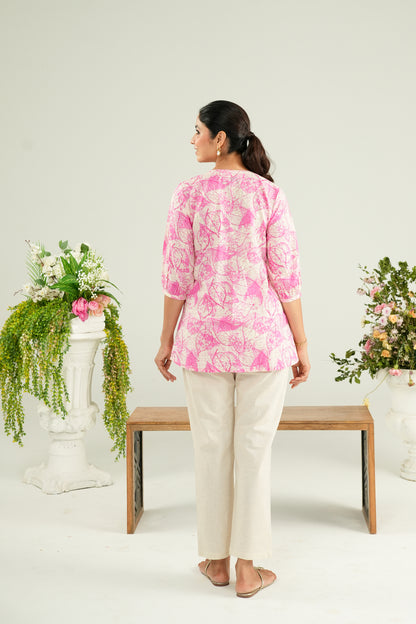Fuchsia Fern Maternity & Nursing Top
