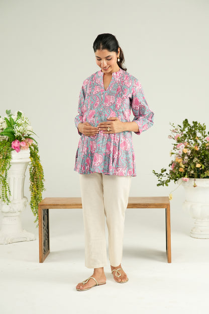 Blooming Paisley Maternity & Nursing Top
