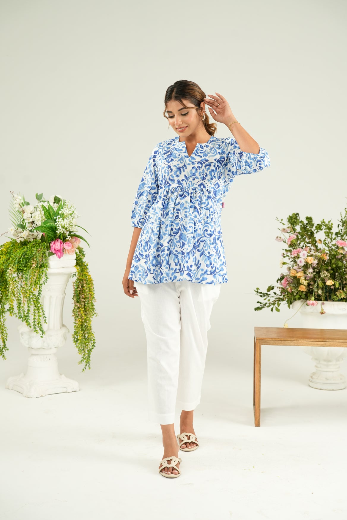 Indigo Whirl Maternity & Nursing Top