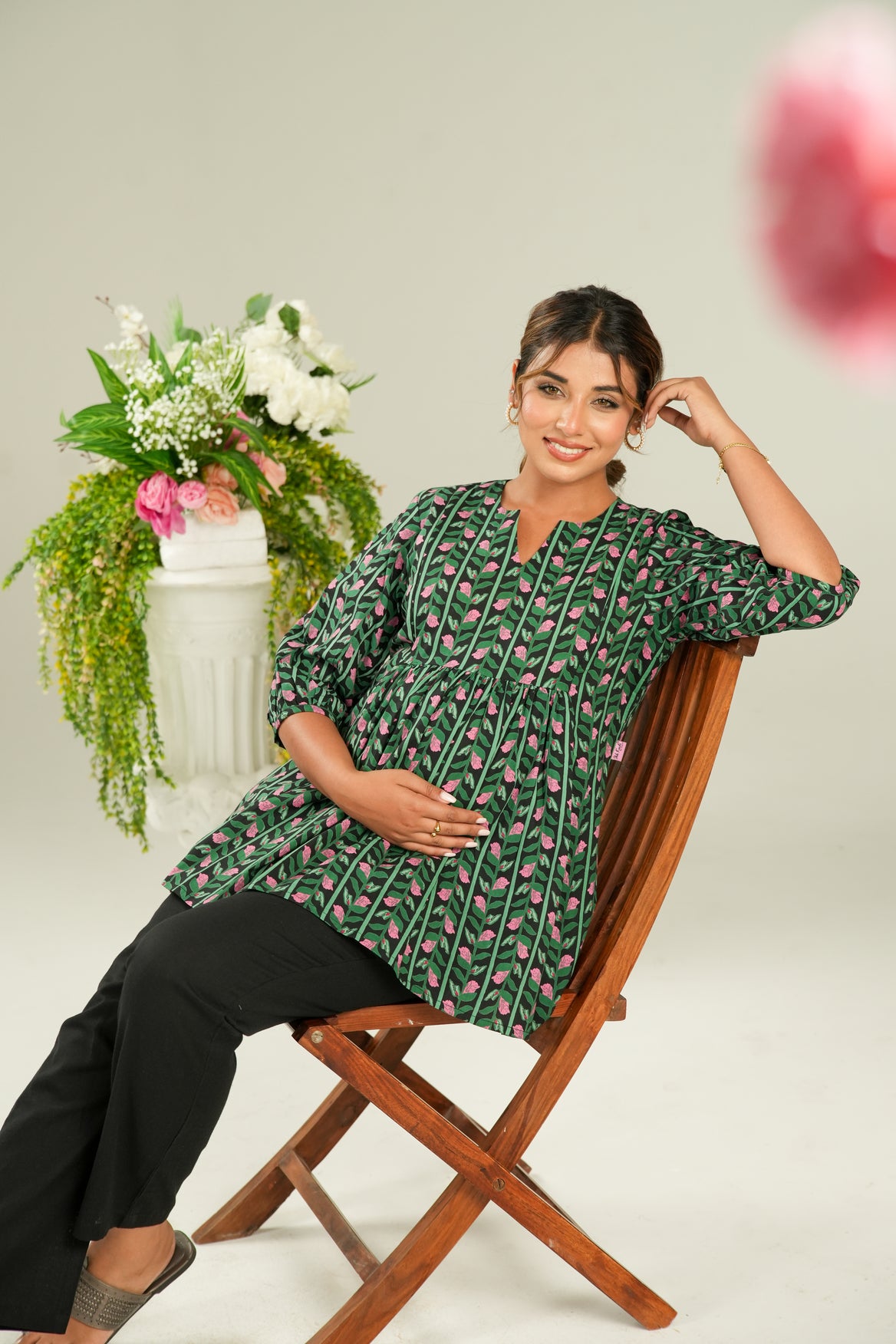 Rosy Vine Maternity & Nursing Top