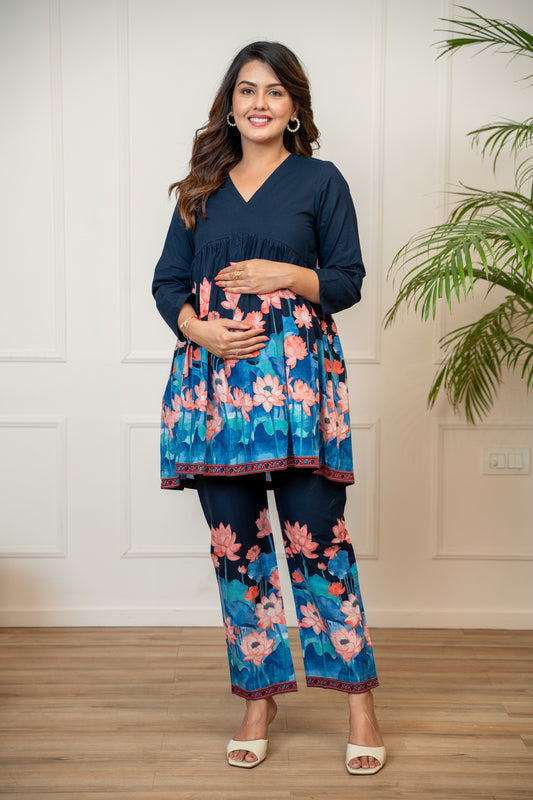 Chandni Lotus Maternity & Nursing Co-ord Set