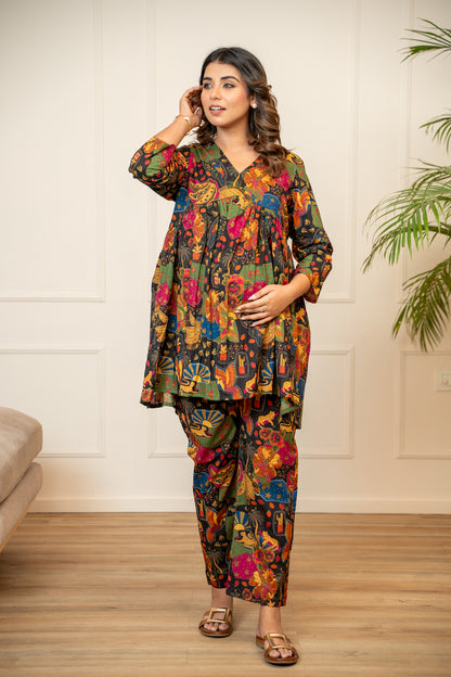 Rangrez Bazaar Maternity & Nursing Co-ord Set