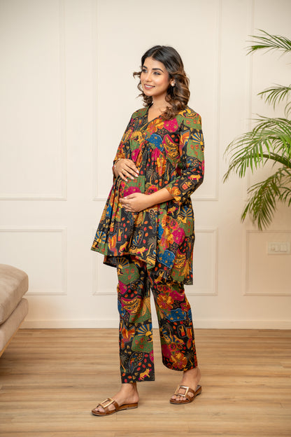 Rangrez Bazaar Maternity & Nursing Co-ord Set
