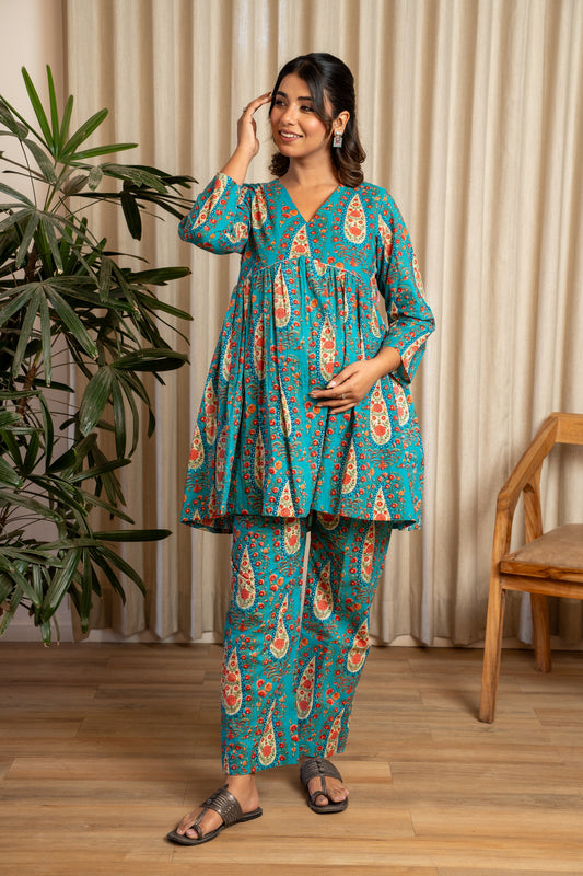 Noor Paisley Maternity & Nursing Co-ord Set