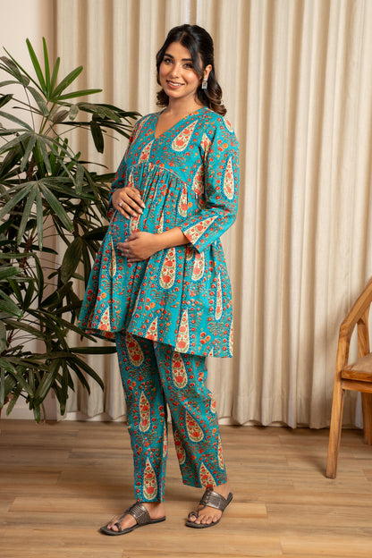 Noor Paisley Maternity & Nursing Co-ord Set