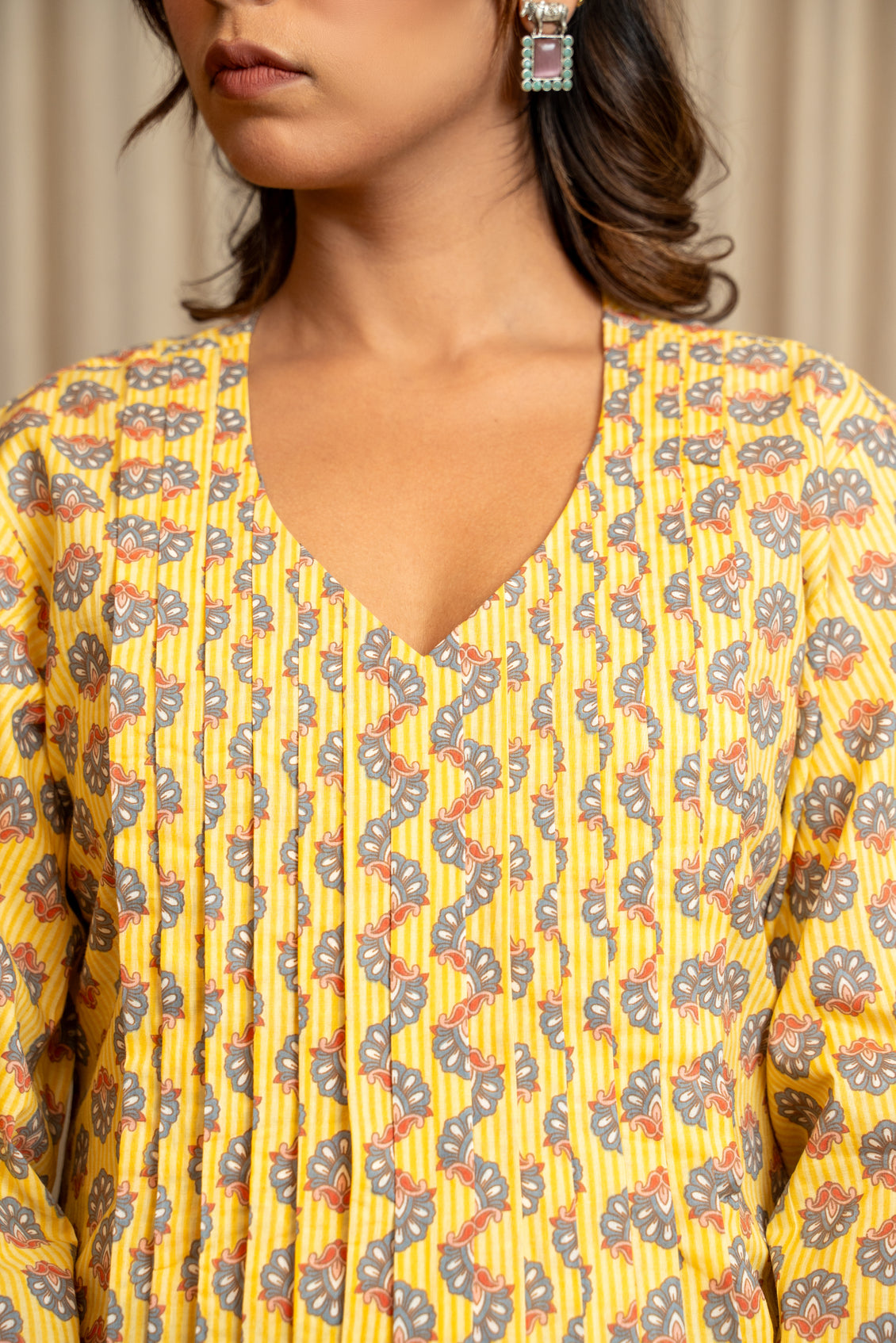 Sunehri Phool Pleated Maternity & Nursing Kurta Set
