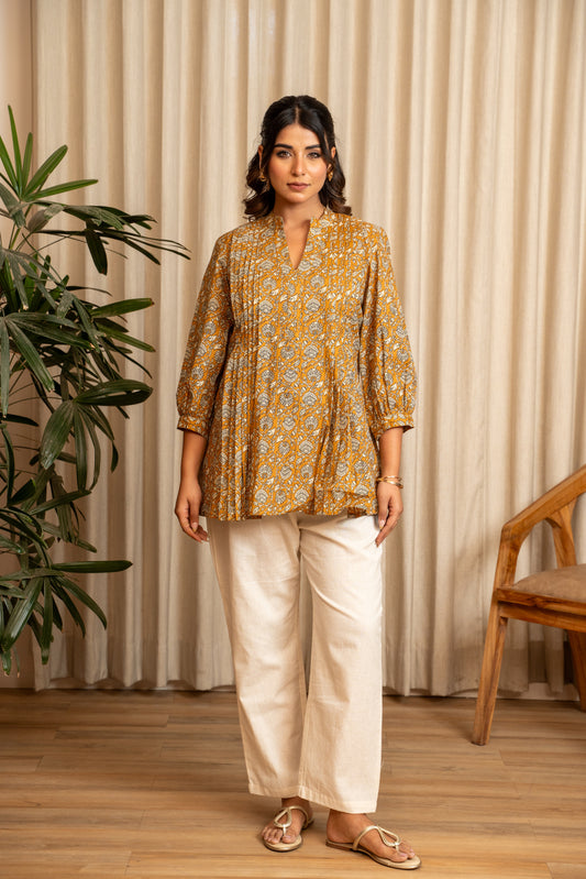 Everyday Bloom Mustard Maternity & Nursing Top