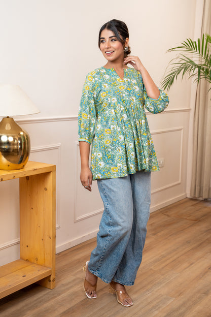 Panna Phool Cotton Top