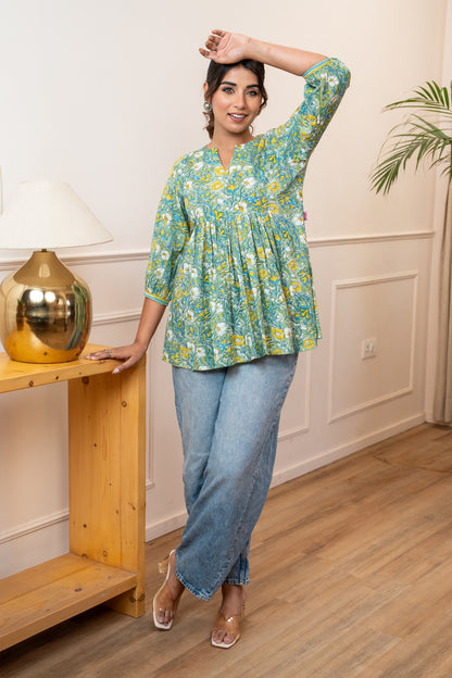 Panna Phool Cotton Top
