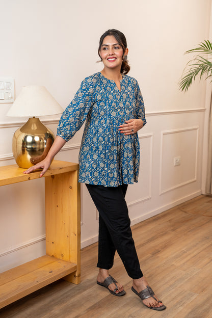 Everyday Bloom Blue Maternity & Nursing Top