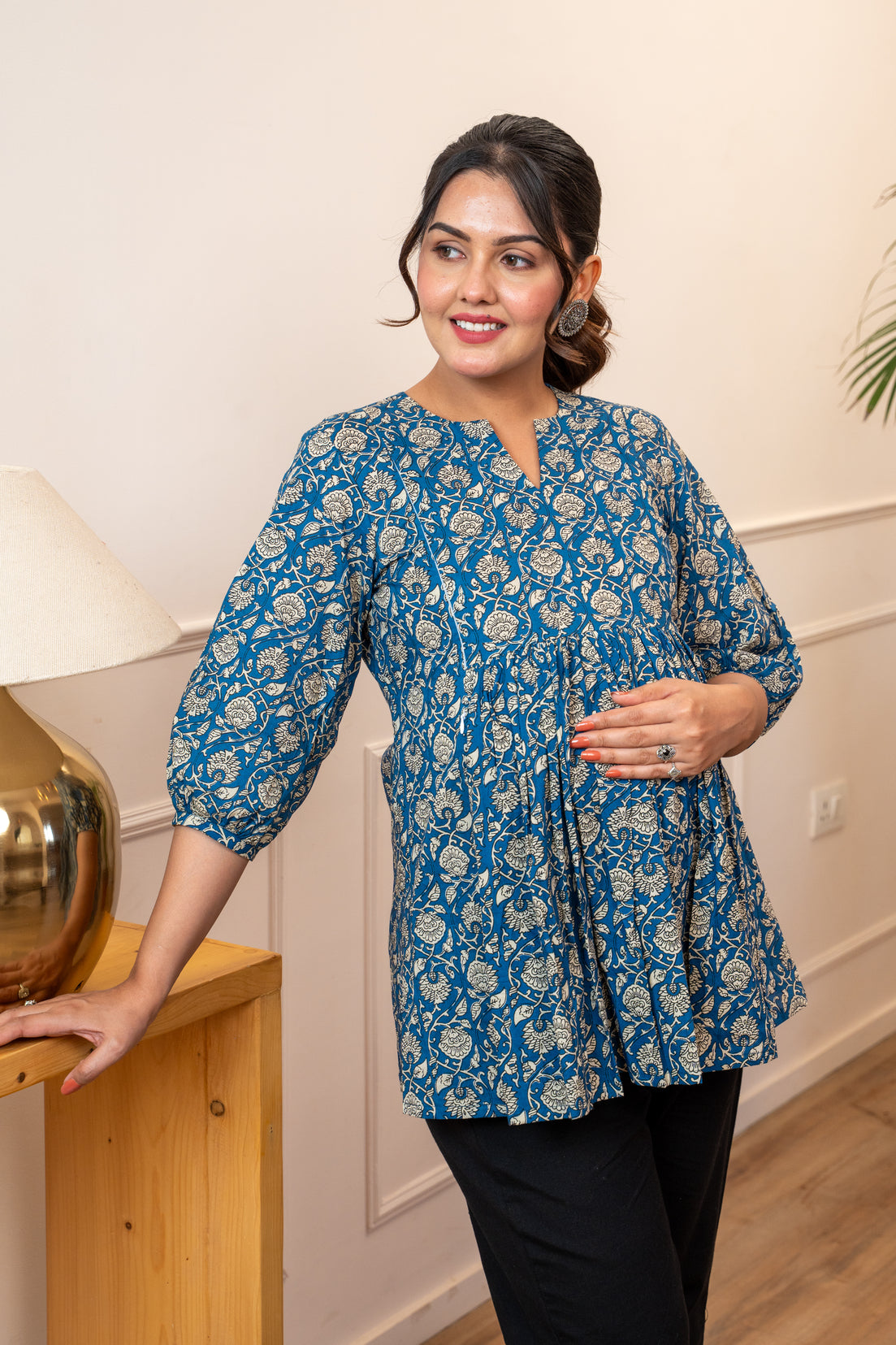 Everyday Bloom Blue Maternity & Nursing Top