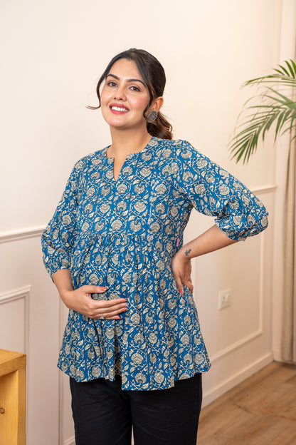 Everyday Bloom Blue Maternity & Nursing Top