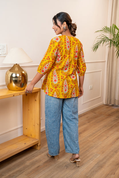 Amber Rosette Cotton Top