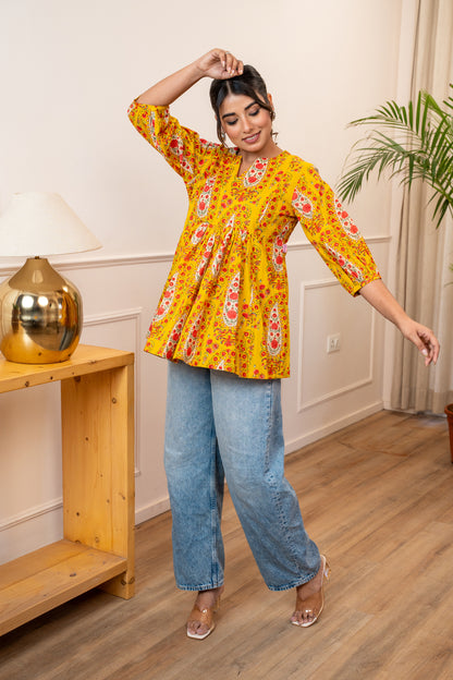 Amber Rosette Cotton Top