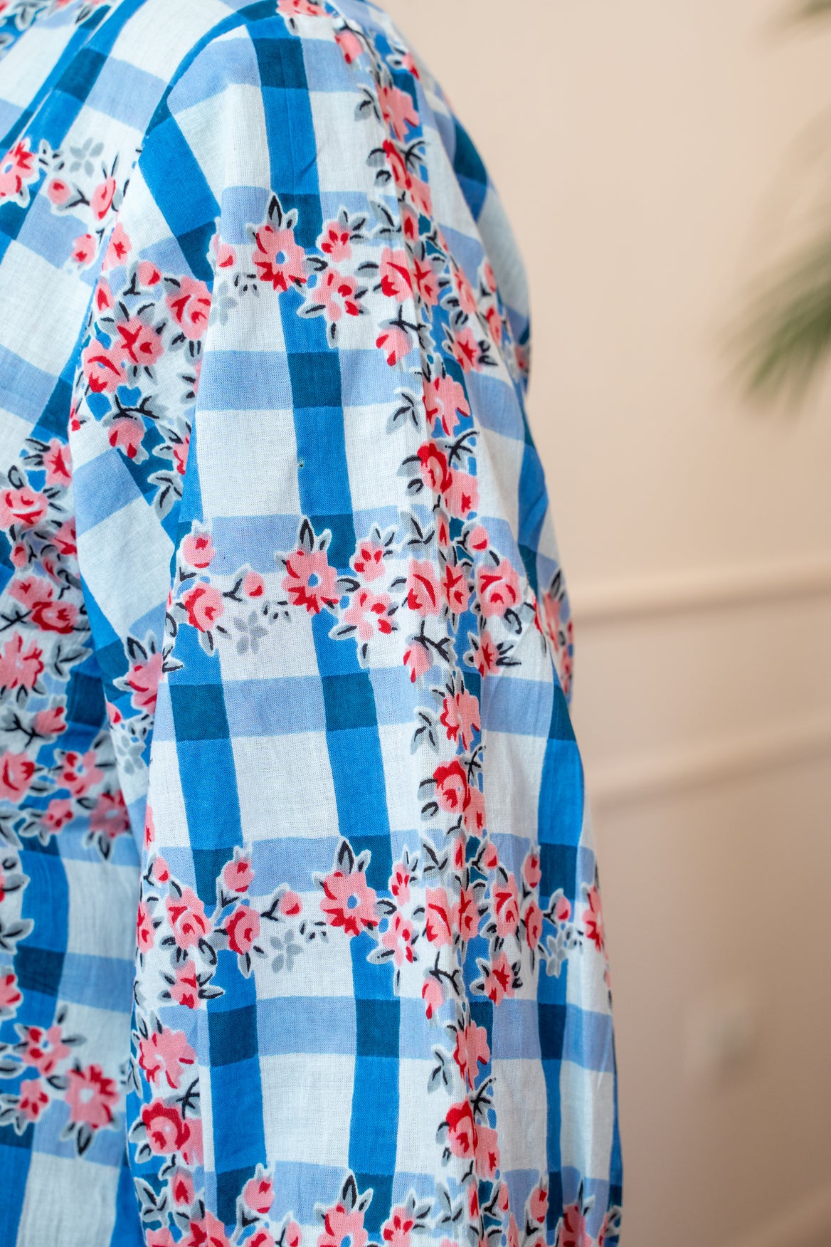 Phoolkari Check Cotton Top