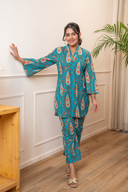 Noor Paisley Cotton Co-ord Set