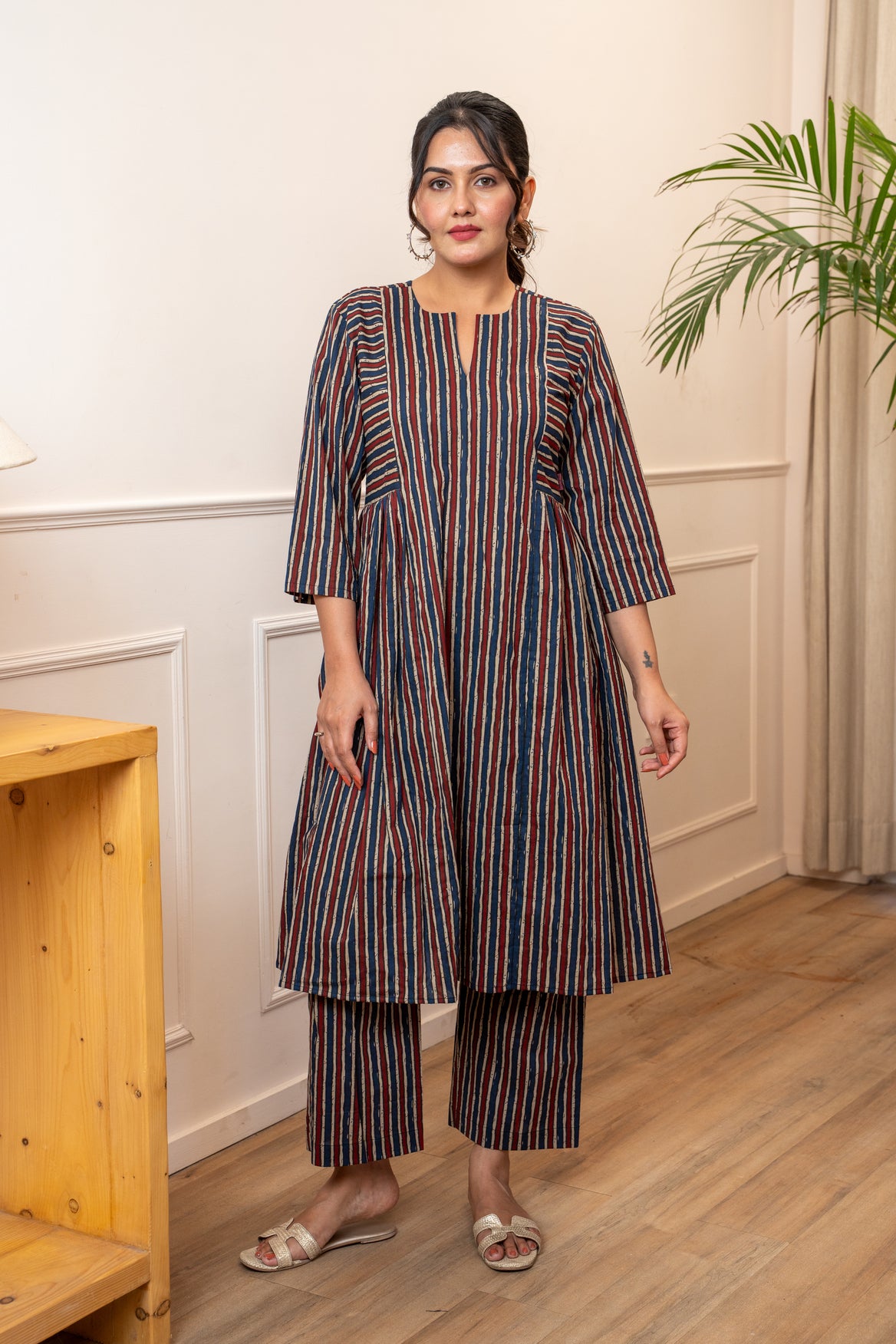 Sutrangi Leher Stripes Co-ord Set