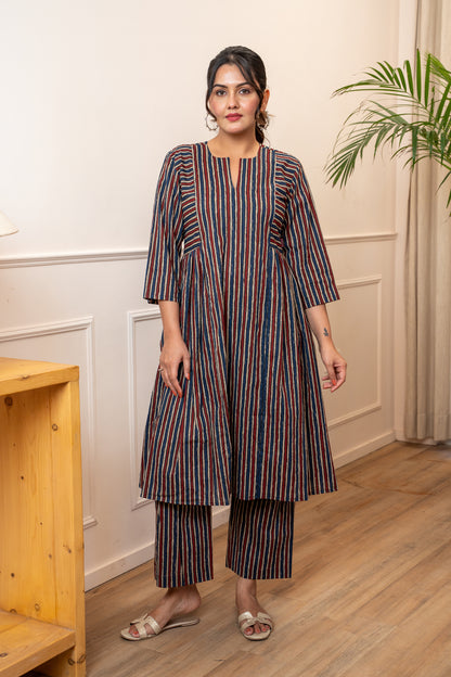 Sutrangi Leher Stripes Co-ord Set