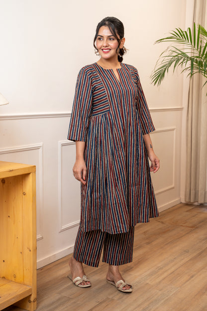 Sutrangi Leher Stripes Co-ord Set