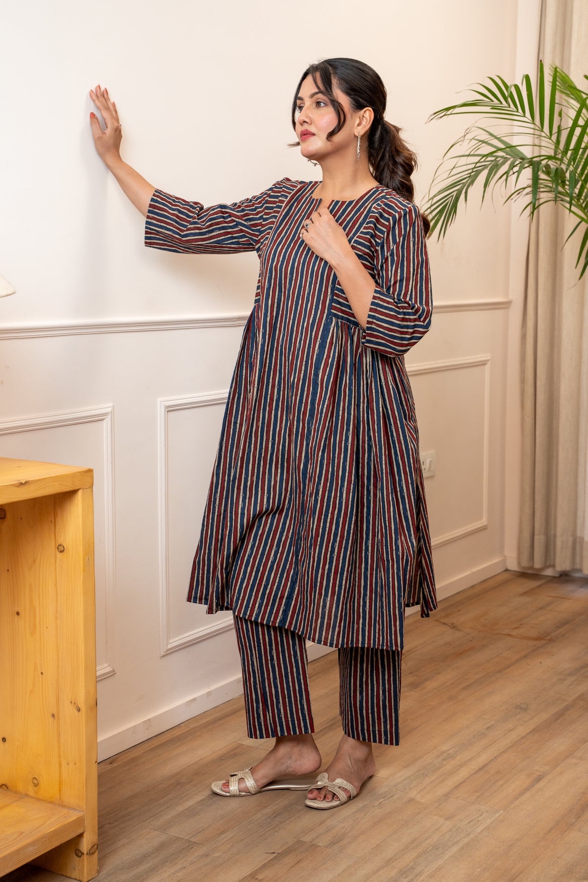 Sutrangi Leher Stripes Co-ord Set