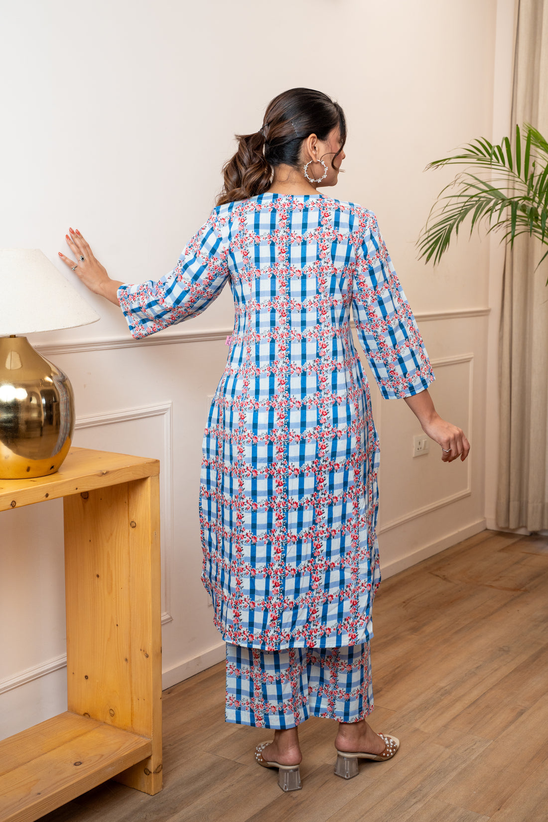 Phoolkari Check Co-ord Set