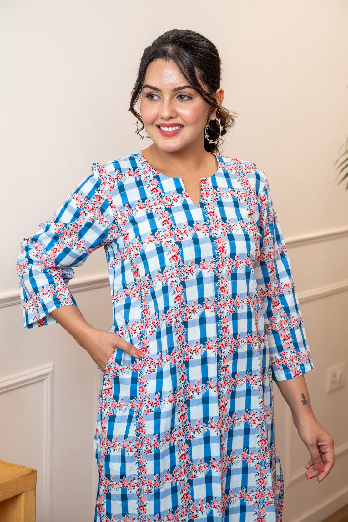 Phoolkari Check Co-ord Set