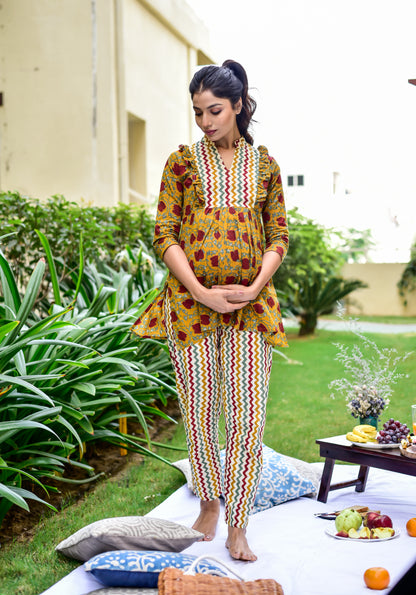 Mustard Blossom Maternity & Nursing Set