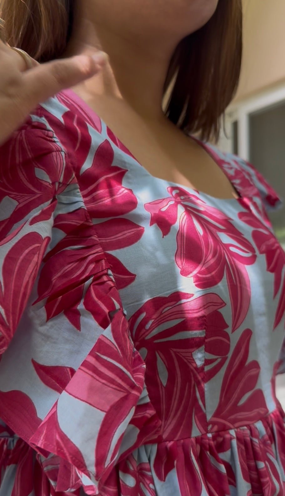 Whispering Leaves Cotton Tier Dress
