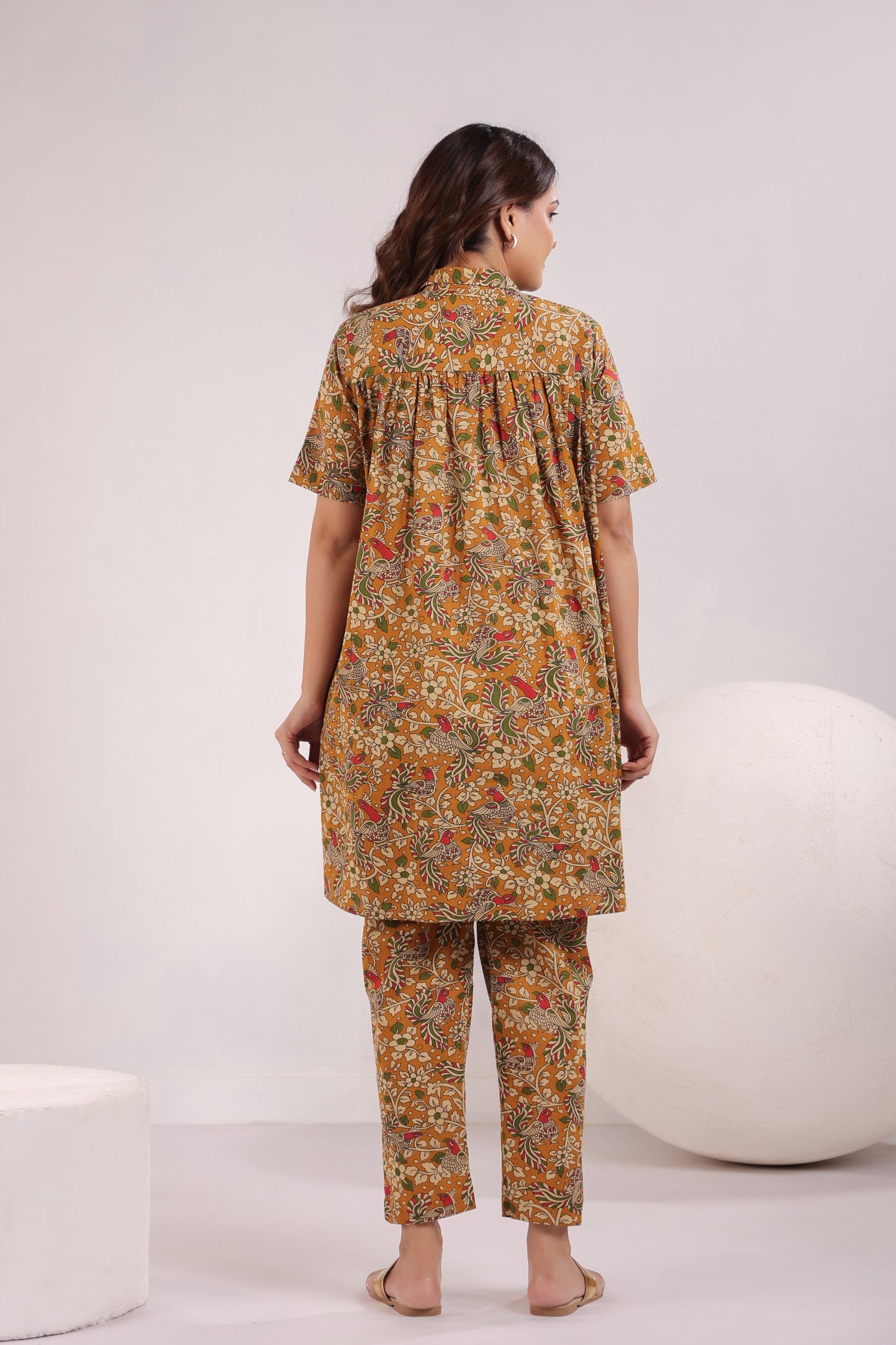 Mustard Kalamkari  Maternity & Nursing Co-ord Set