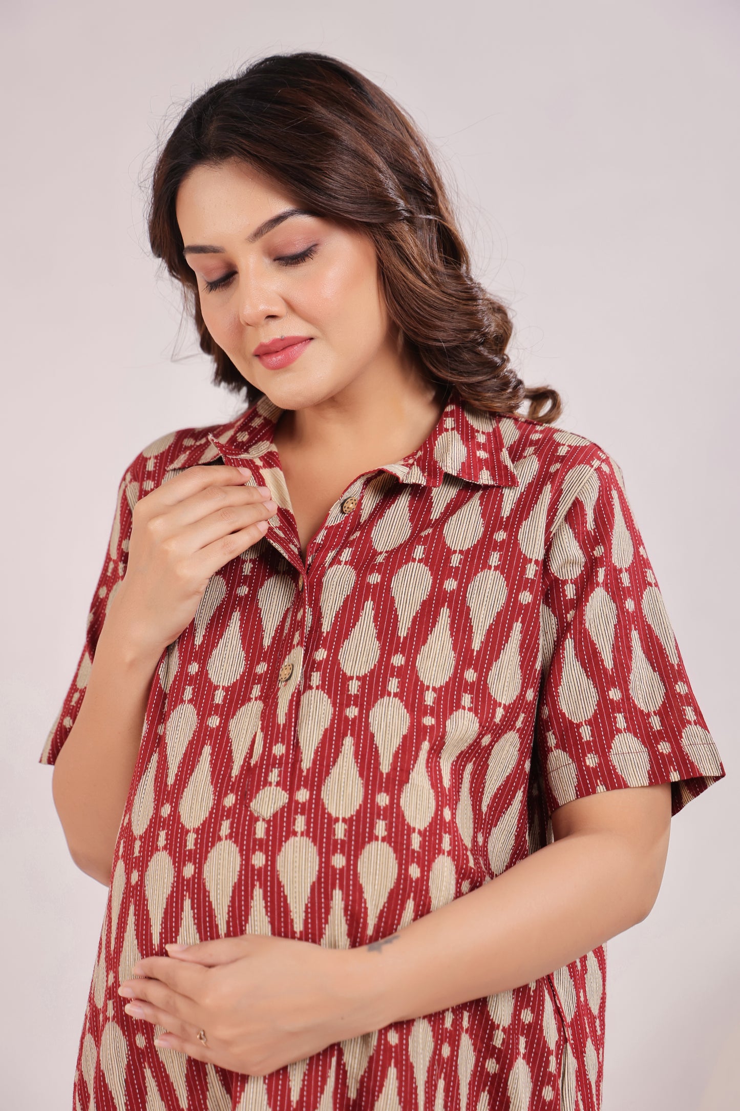 Radiant Red Maternity & Nursing Co-ord Set