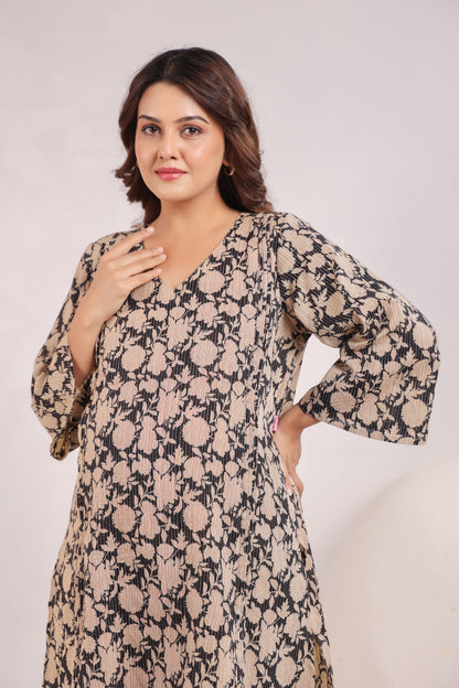 Bold Botanica Black  Maternity & Nursing Co-ord Set