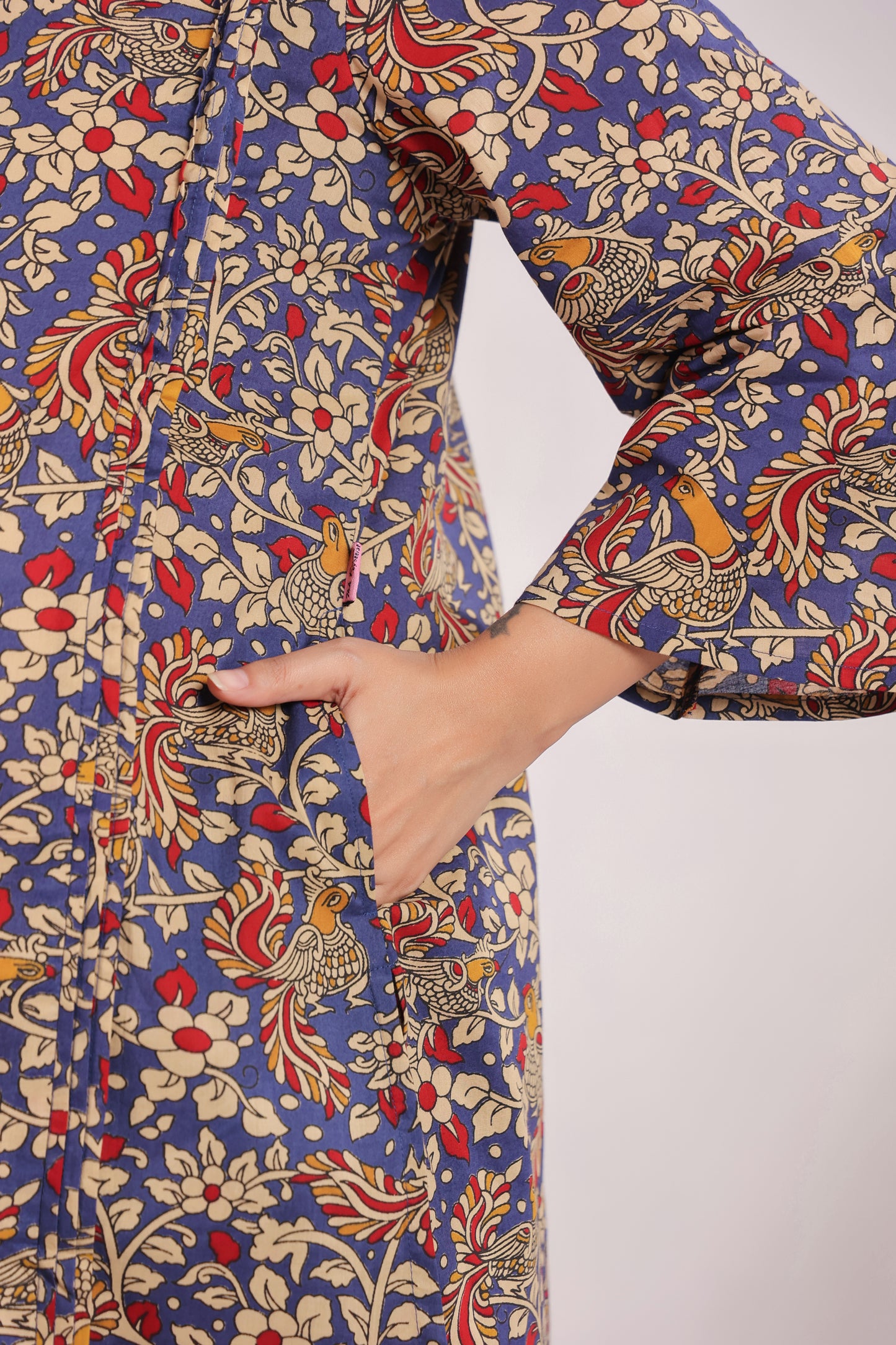 Blue Kalamkari Maternity & Nursing Co-ord Set