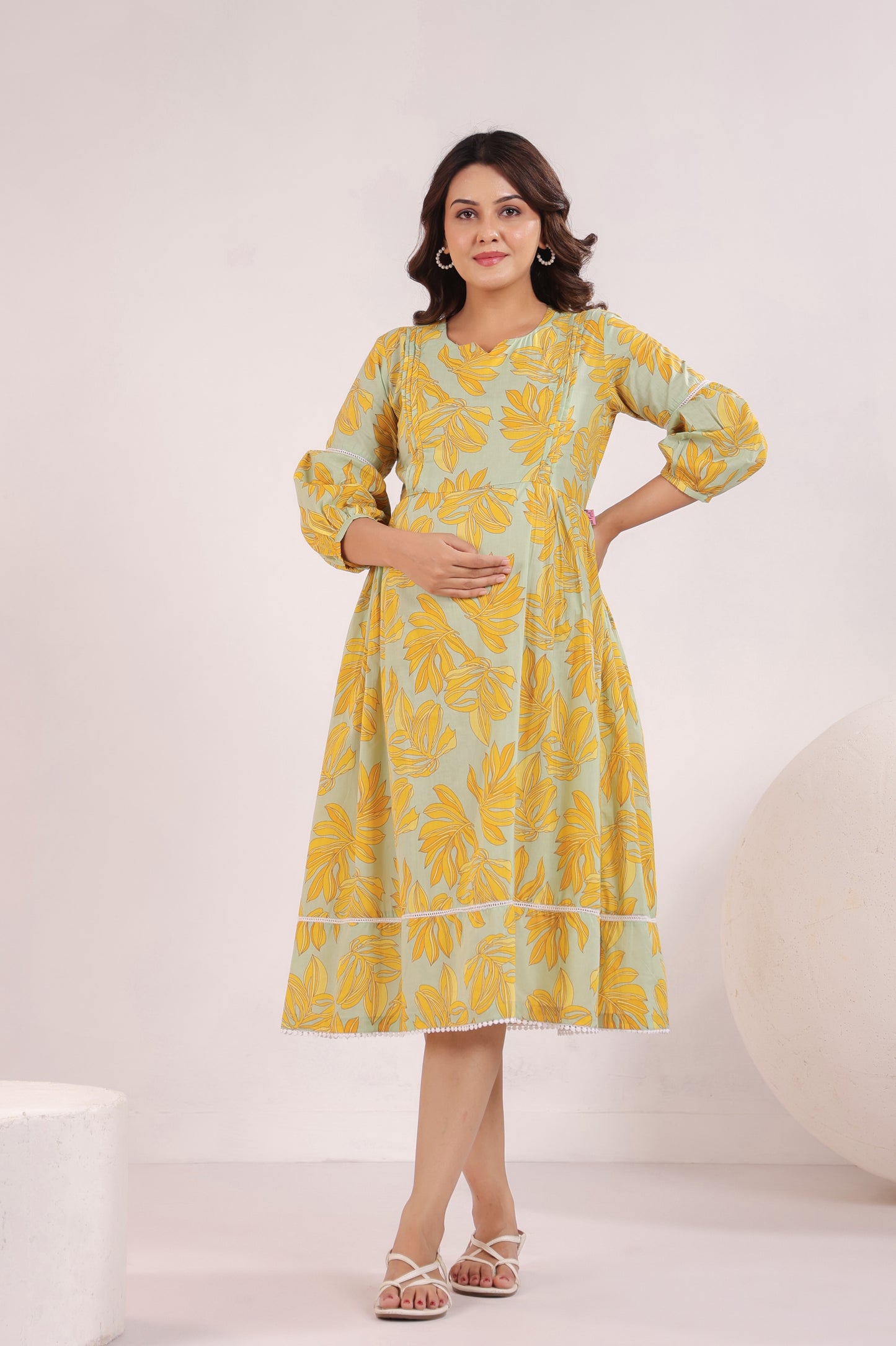 Lush Lime Oasis Green Maternity & Nursing Dress