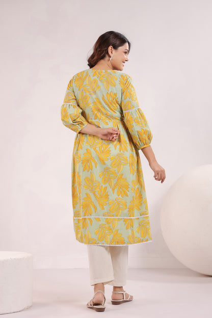 Lush Lime Oasis Green Maternity & Nursing Kurta