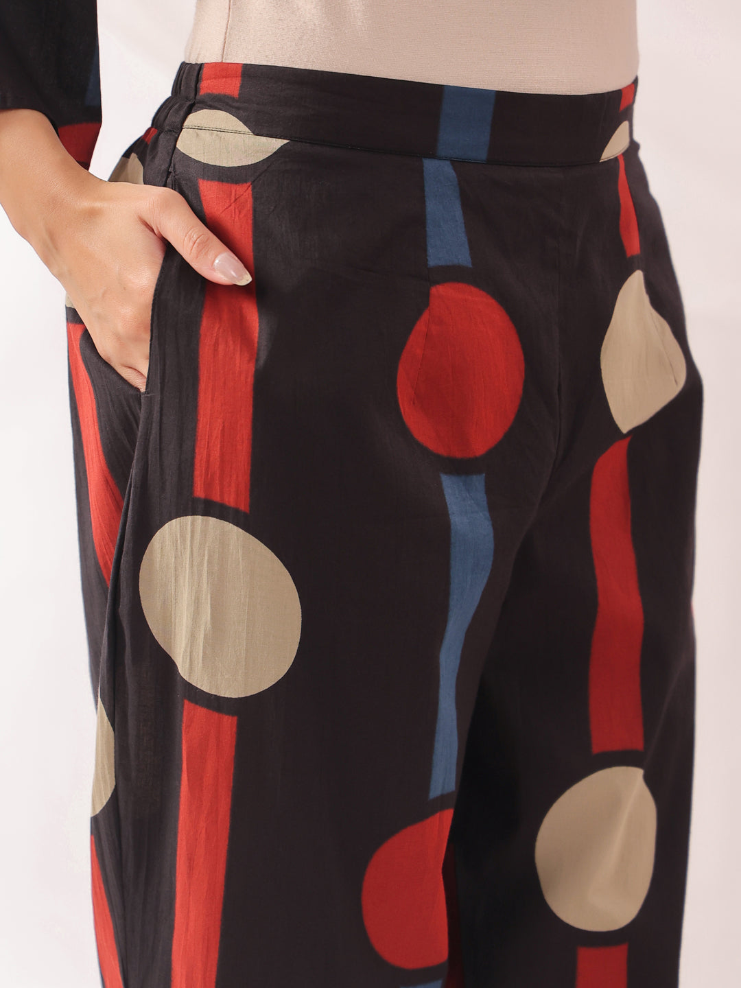 Tribal Echo Black Cotton Co-ord Set