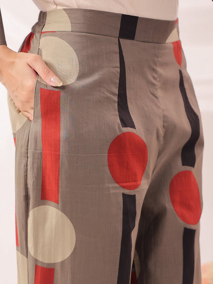 Tribal Echo Grey Cotton Co-ord Set