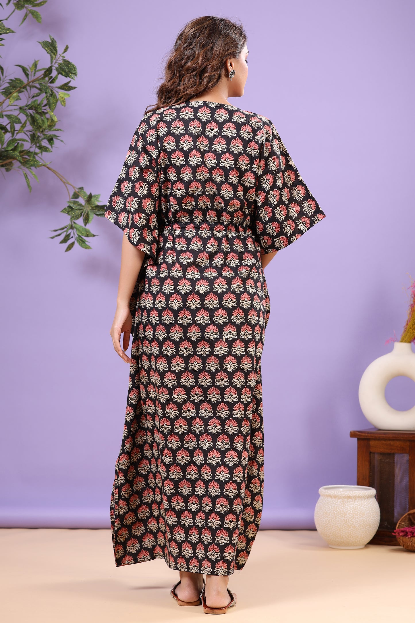 Midnight Blossom Maternity & Nursing Kaftan