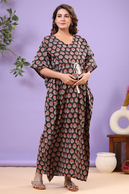 Midnight Blossom Maternity & Nursing Kaftan