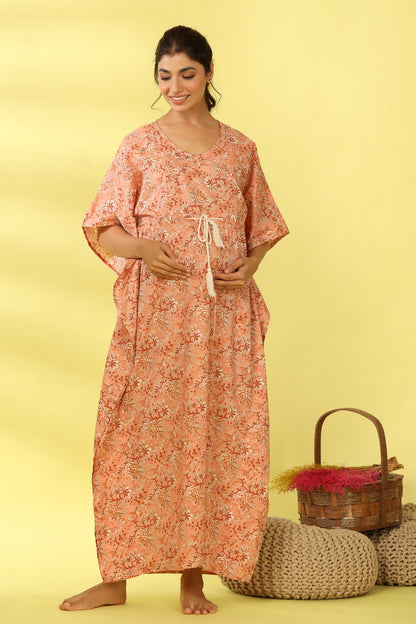 Rose Whimsy Maternity & Nursing Kaftan