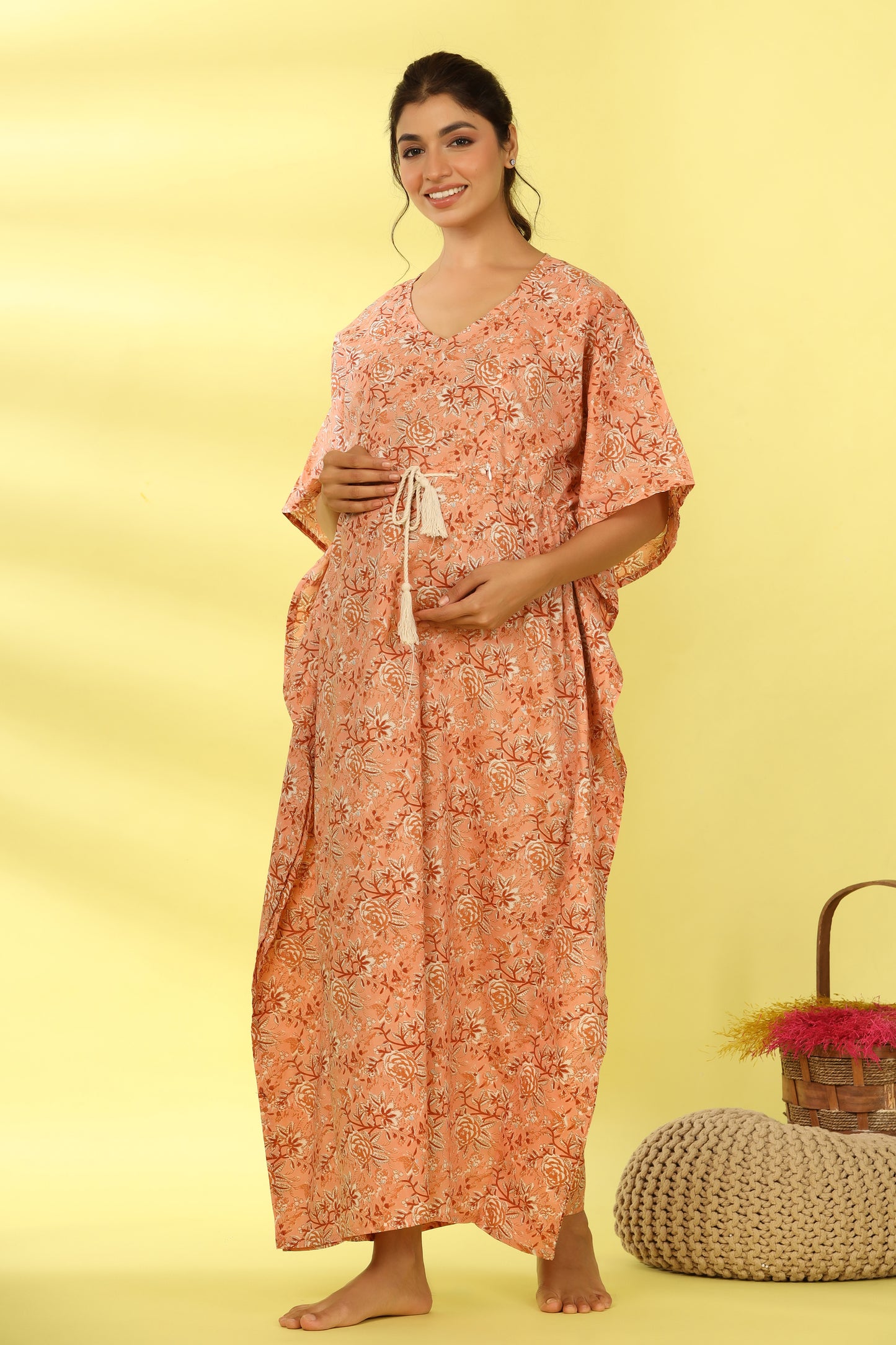 Rose Whimsy Maternity & Nursing Kaftan