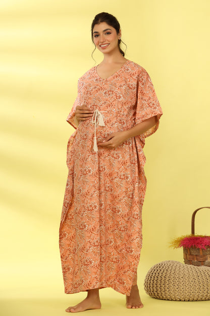 Rose Whimsy Maternity & Nursing Kaftan