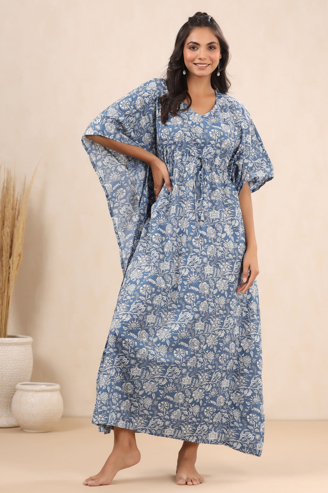 Cascade Blue Cotton Kaftan