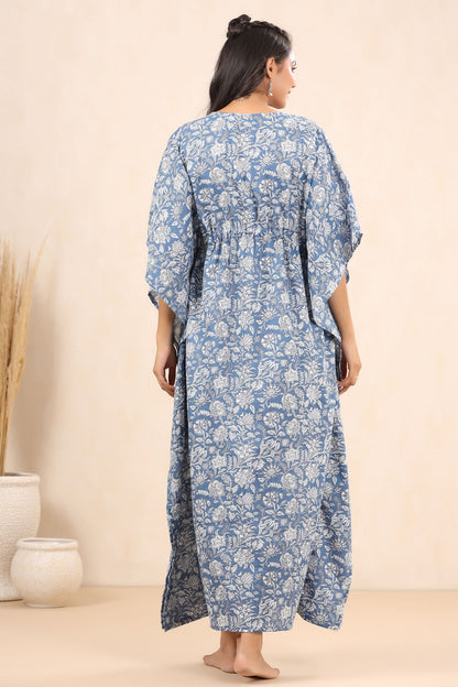 Cascade Blue Cotton Kaftan