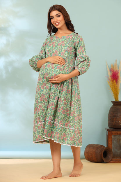 Spring Whisper Maternity & Nursing Dress