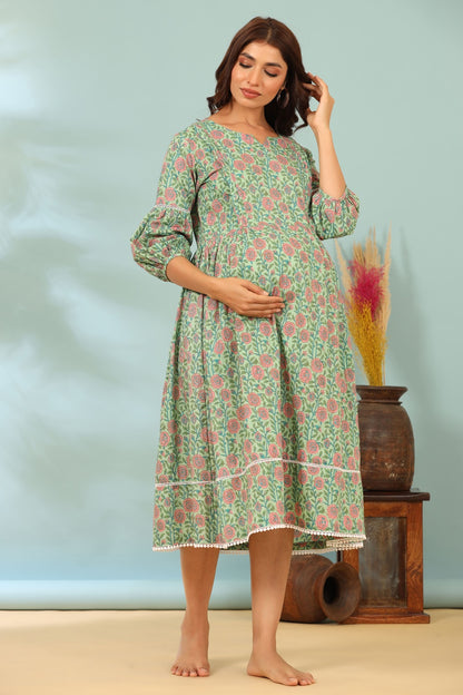 Spring Whisper Maternity & Nursing Dress