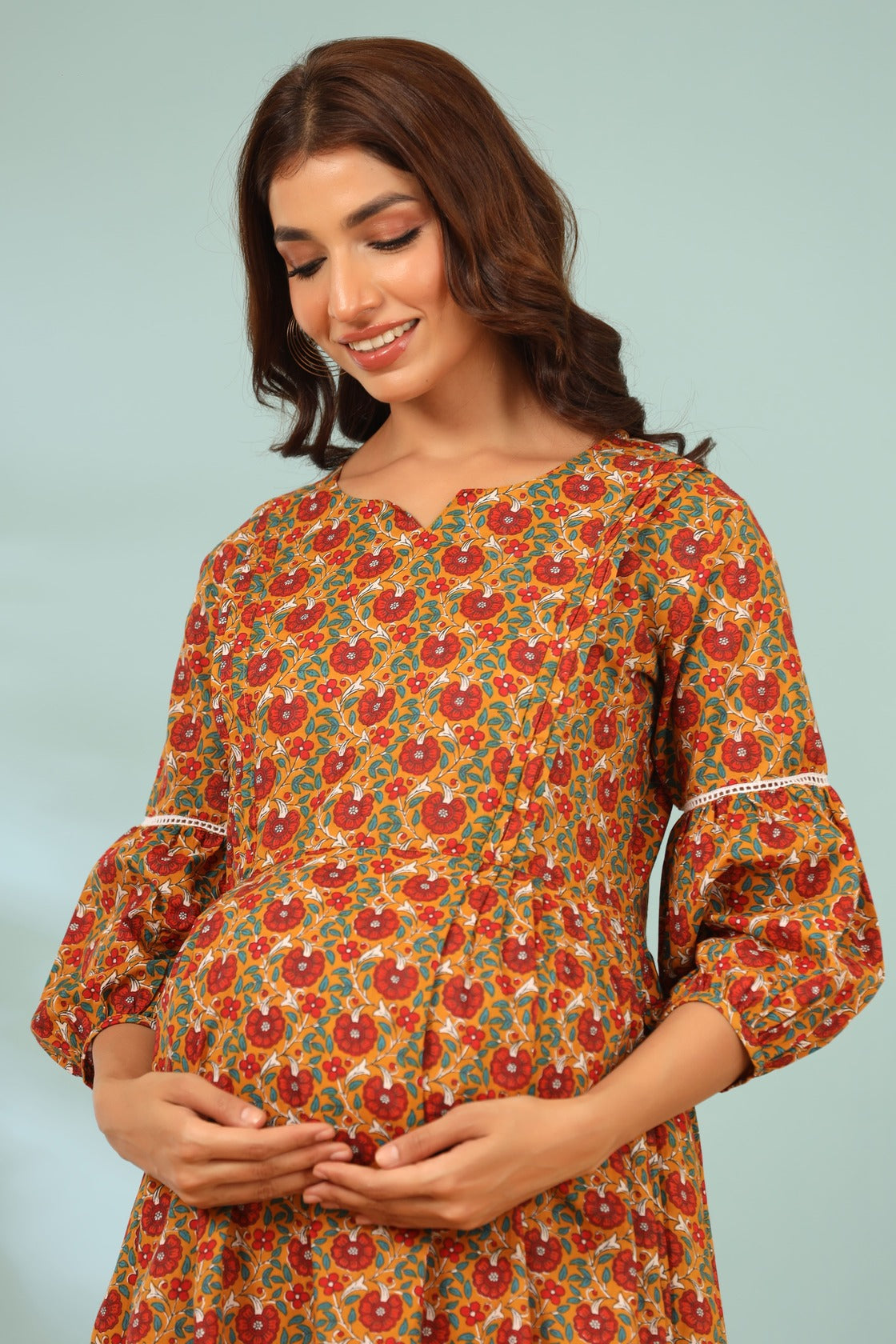 Sangria Splendor Maternity & Nursing Dress