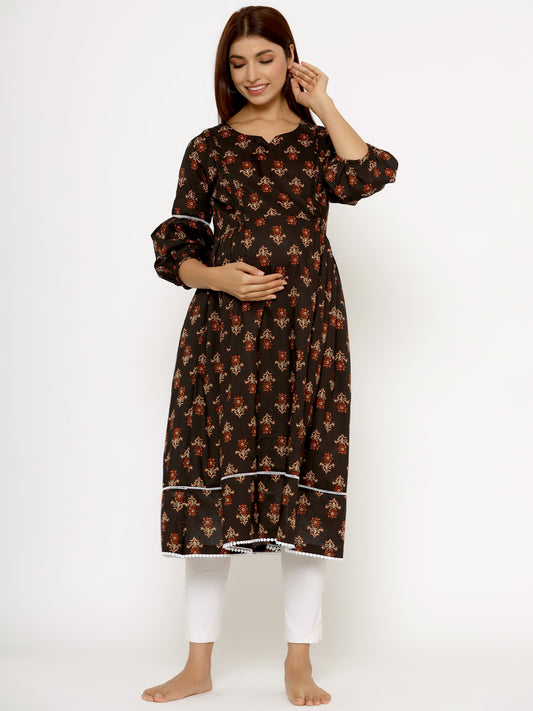 Sassy Black Maternity & Nursing Kurta