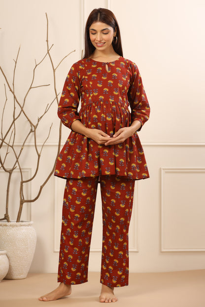 Flower Power Red Maternity & Nursing Set