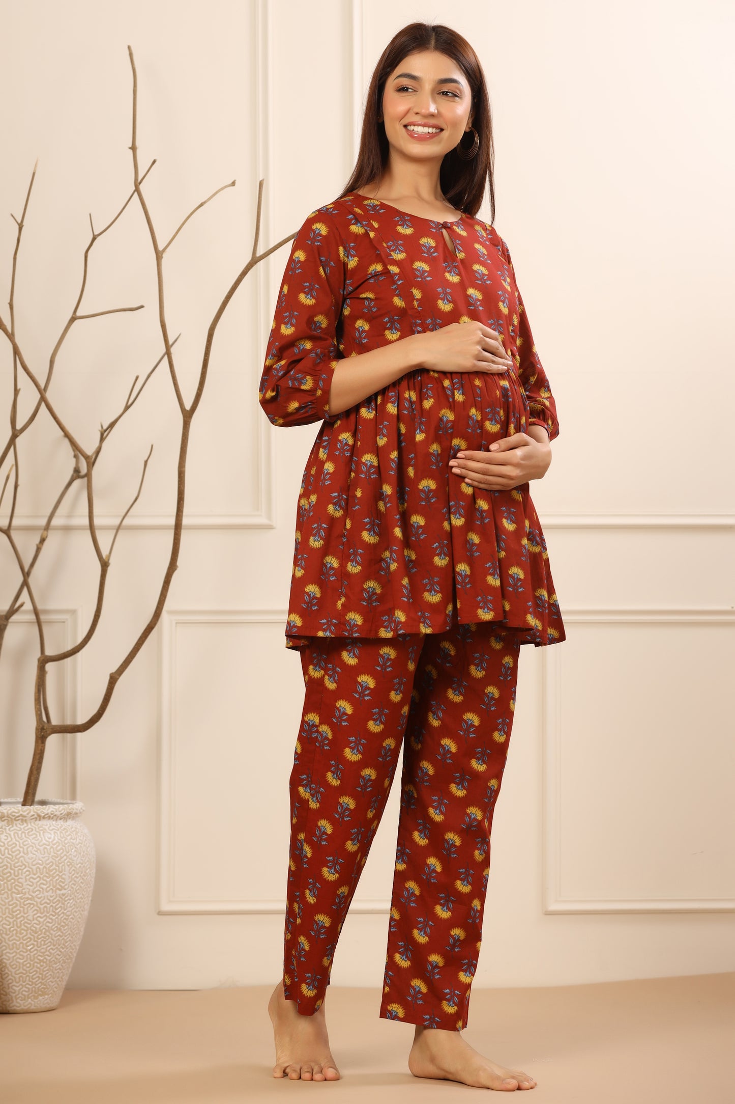 Flower Power Red Maternity & Nursing Set