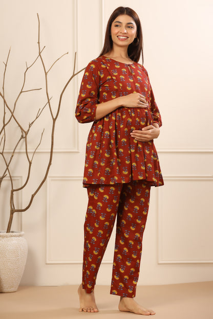 Flower Power Red Maternity & Nursing Set